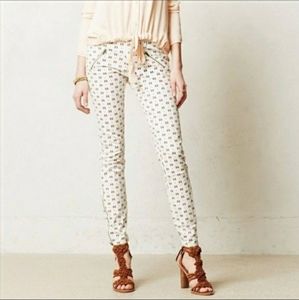 White Pilcro & Letterpress zippered jean w/ print